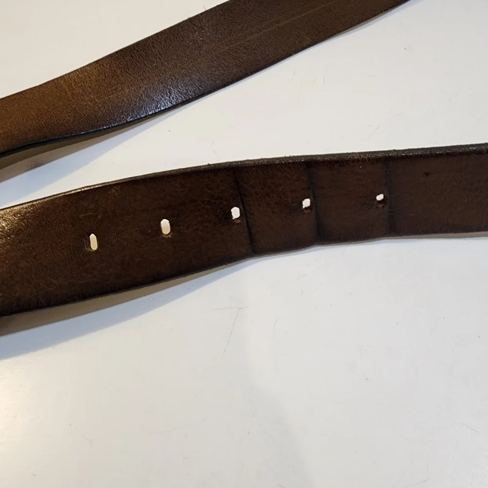 Diesel Brown Leather Belt with Silver Buckle
